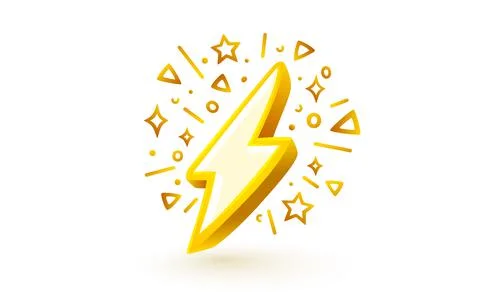 Lightning signboard on the white background. Vector Stock Illustration