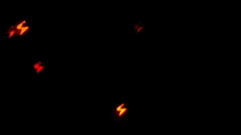 Lightning sing pattern on black background. Stock Footage 123871955