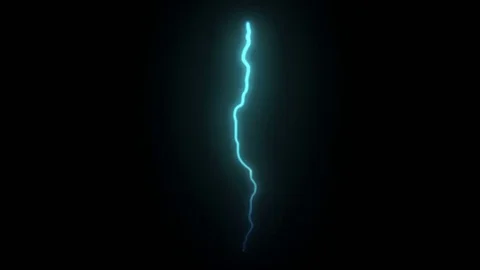 Lightning Single Forking Blue Stock Footage 76670020