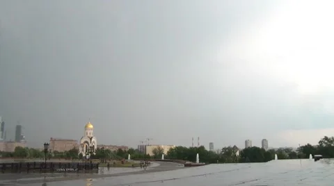 Lightning In The Sky Over Moscow 2 Stock Footage 7139120