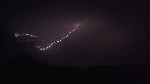 Lightning in Slowmotion Stock Footage