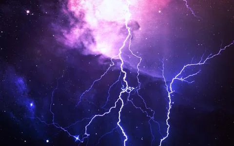 Lightning is space Stock Photos
