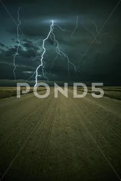 Lightning storm ahead Stock Illustration