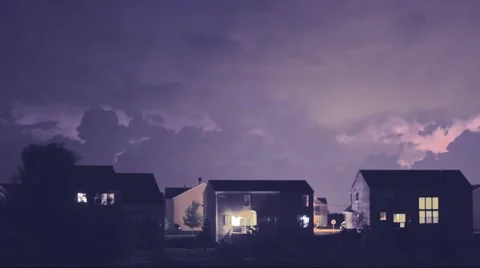 Lightning Storm Blue Chicago Stock Footage 56711320