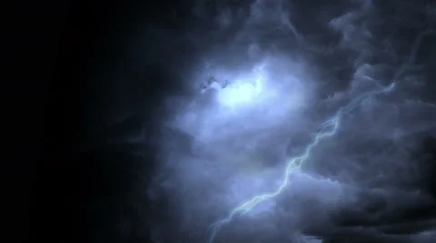 Lightning in Storm Clouds - 4K Thunderstorm Stock Footage