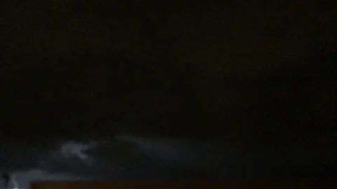 Lightning In Storm Clouds At Night Stock Footage 80357560
