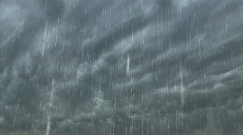 Lightning In Storm Clouds with Rain Stock-Footage 34955093