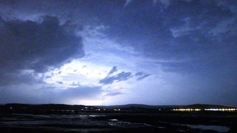 Lightning Storm Stock Footage 76199286