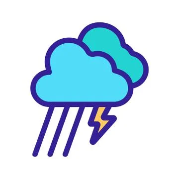 Lightning Storm Hurricane Icon Vector. Isolated contour symbol illustration イラスト素材