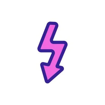 Lightning Storm Hurricane Icon Vector. Isolated contour symbol illustration Stock Illustration