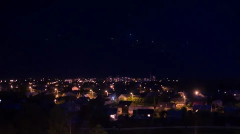 Lightning storm over city Stock Footage 38420813