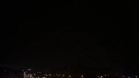 Lightning storm over city Stock Footage 93113018