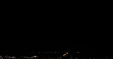 Lightning storm over city Stock Footage 110864592
