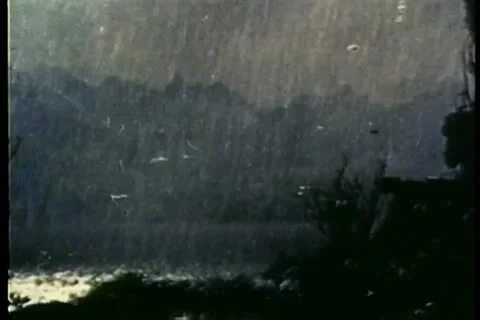 Lightning storm over lake Stock Footage 11347957