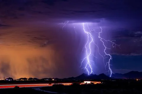 Lightning storm Stock Photos