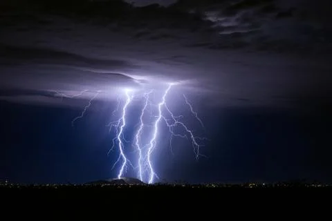 Lightning storm Stock Photos