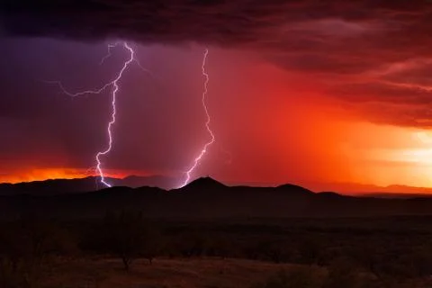 Lightning storm Stock Photos