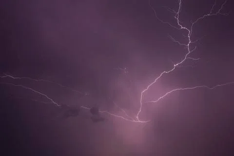 Lightning storm scene Foto stock