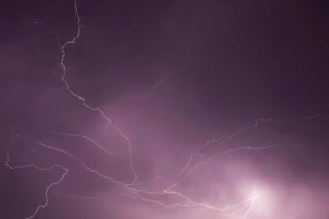 Lightning storm scene Stock Photos