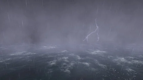 Lightning storm at sea Stock Footage 98558849