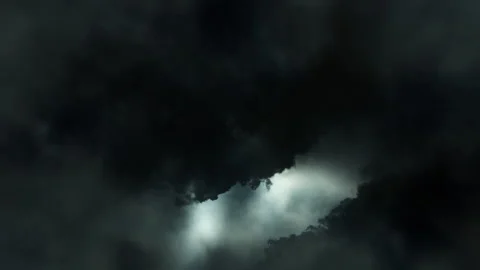 Lightning Storm in Seamless Loop Stock Footage 136855603