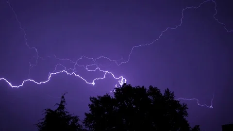 Lightning storm shot with 240 fps Video stock 77956591