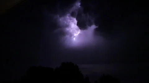 Lightning Storm in Slow Motion Stock Footage 220776087