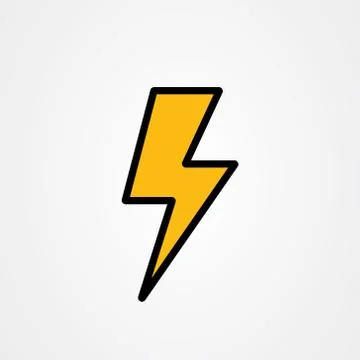 Lightning, Storm, Thunder icon logo vector design Stock Illustration