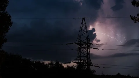 Lightning Storm. Thunderstorm cloud night lightning. 動画素材 116774963