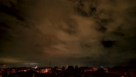 Lightning storm timelapse over Marghera Venice, Summer 2022 Stock Footage 205374877