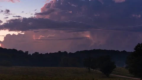Lightning storm timelapse in Valley Forge National Park Stock Footage 115715586