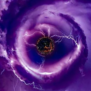 Lightning Storm Tiny Planet Stock Photos