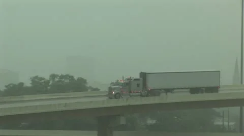 Lightning Storm Truck Stock Footage 12653097