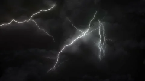 Lightning In Stormy Clouds Stock Footage 219614264