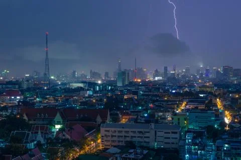 Lightning stormy night. Foto stock