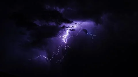 Lightning strike in the clouds Foto stock
