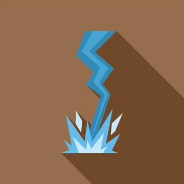 Lightning strike creating shockwave and flash on brown background Stock Illustration