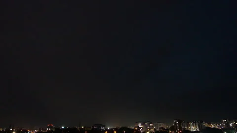 Lightning Strike On A Dark Stormy Night Video Stock Footage 279729484