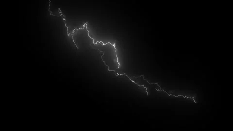 Lightning Strike Effect with Bright White Thunder Bolts and Storm Energy Stock-Footage 342755737