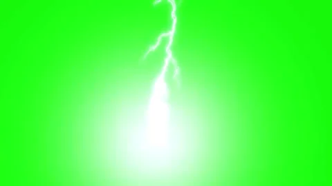 Lightning Strike Electric Thunder Energy Spark Animation Green Screen Stock Footage 303451529