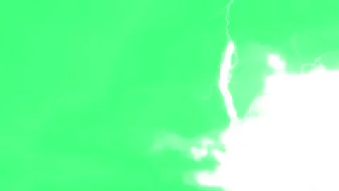 Lightning Strike Flash Effect Green Screen Realistic Storm Thunder Animation Stock Footage 345410356
