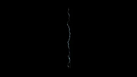 Lightning Strike Forked Thunderbolt Flash Atmospheric Layer Against Black Stock Footage 338097373