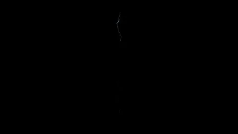 Lightning Strike Forked Thunderbolt Sudden Flash VFX Overlay On Black Screen Stock Footage 339080809