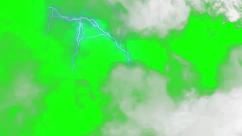 Lightning strike on green screen. Electric bolt overlay for video editing and Video stock 339755726