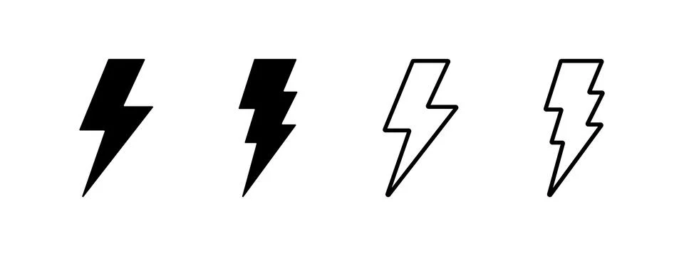 Lightning strike icon. Thunder bolt symbol. Thunderstorm flash vector illus.. Stock Illustration