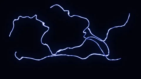 Lightning strike illuminated night sky during summer storm in countryside Stock Footage 299316934