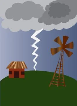 Lightning strike Stock Illustration