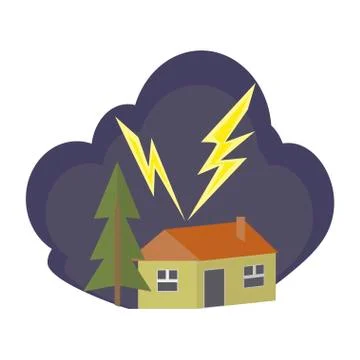 Lightning strike illustration Stock Illustration