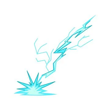Lightning strike impacting ground creating electric explosion Stock Illustration