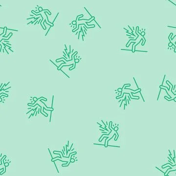 Lightning strike man accident line seamless pattern イラスト素材